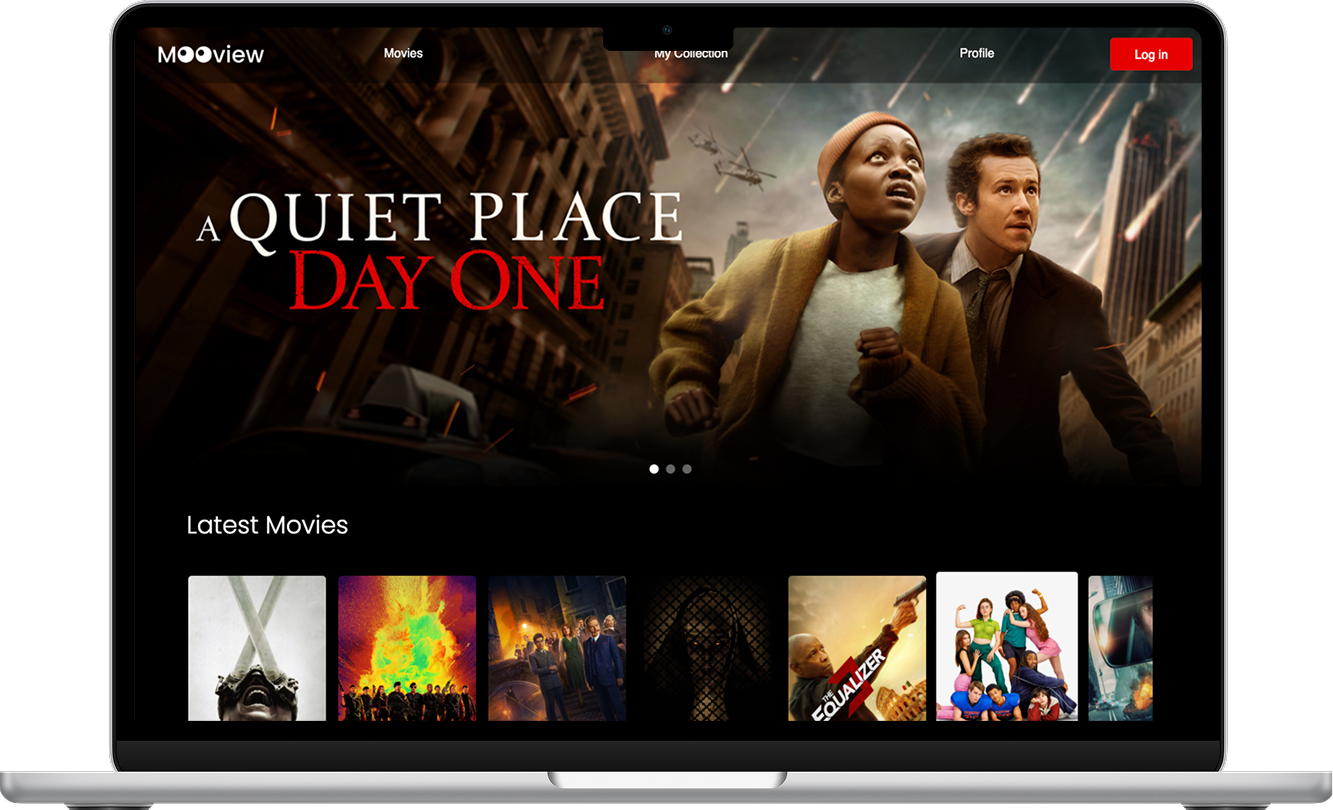 MOOview homepage mockup